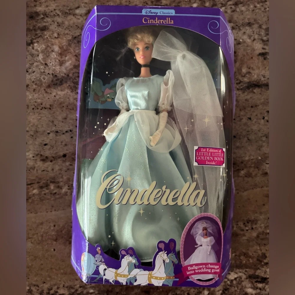 NIB 1991 Disney Classics Cinderella Doll Reversible Ballgown Wedding Dress